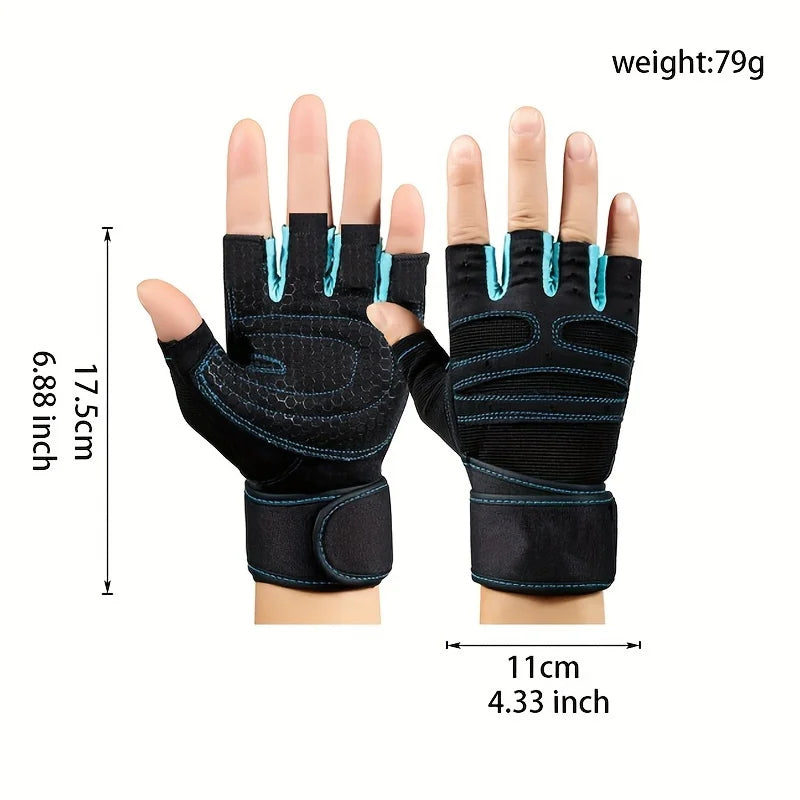 Men Fitness Weight Lifting Wristband Gloves Body Building Training Sports Exercise Cycling