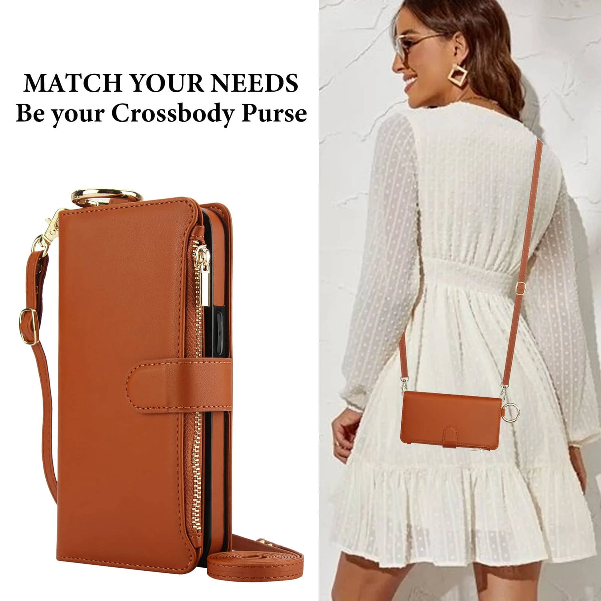 For Samsung Galaxy S26 Ultra/S26 Plus/S26 Wallet Case with Zipper Card Holder RFID Blocking, Flip Folio Book Shockproof Cover