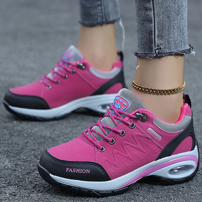 Women's Platform Fashion Sneakers – Casual Top Wedge Sneakers for Autumn