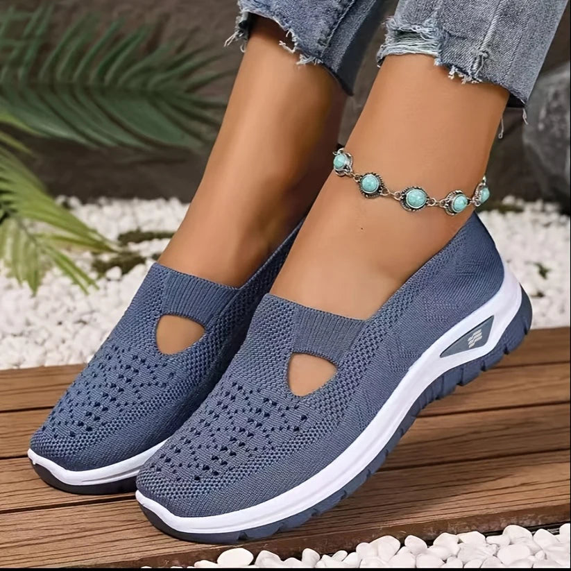 Women's Casual Solid Color Breathable Soft-Soled lightweight Walking Shoes,