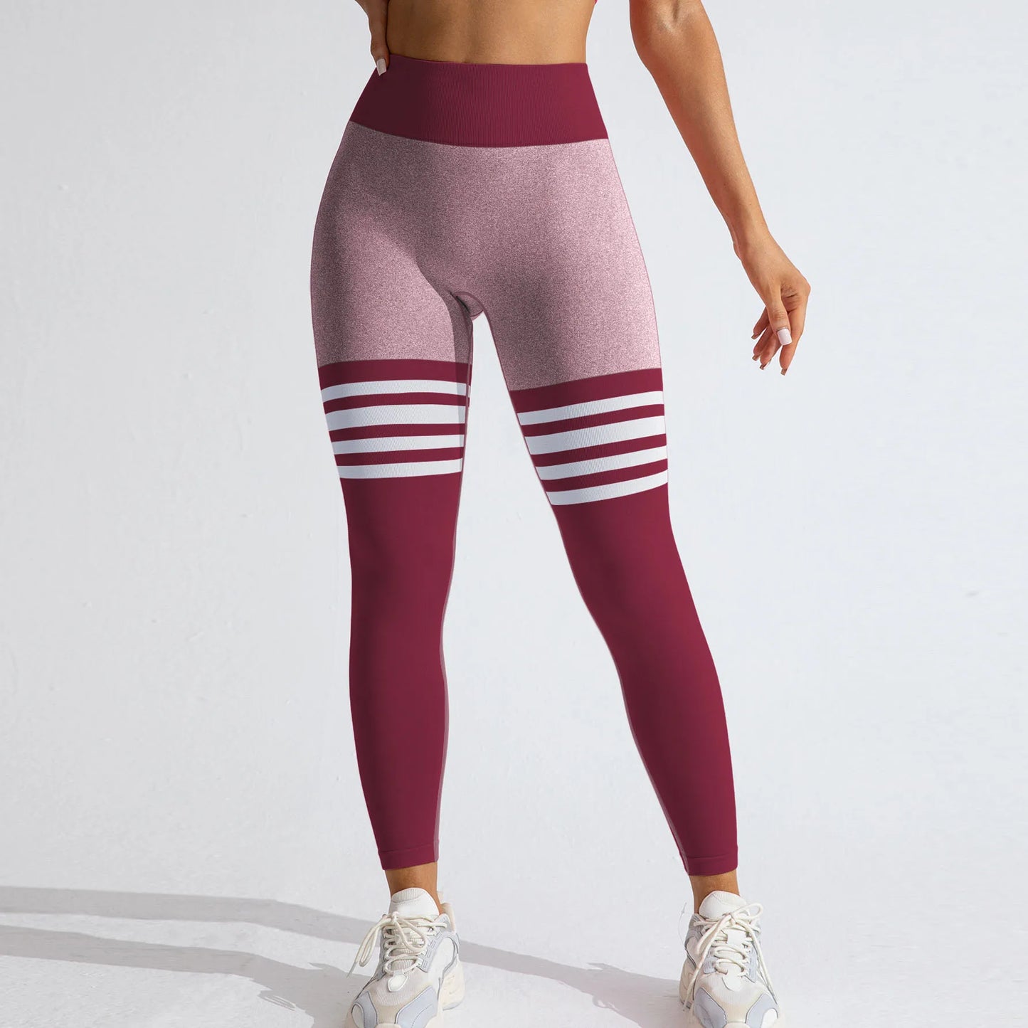 V Back Athletic Leggings with Scrunch Front