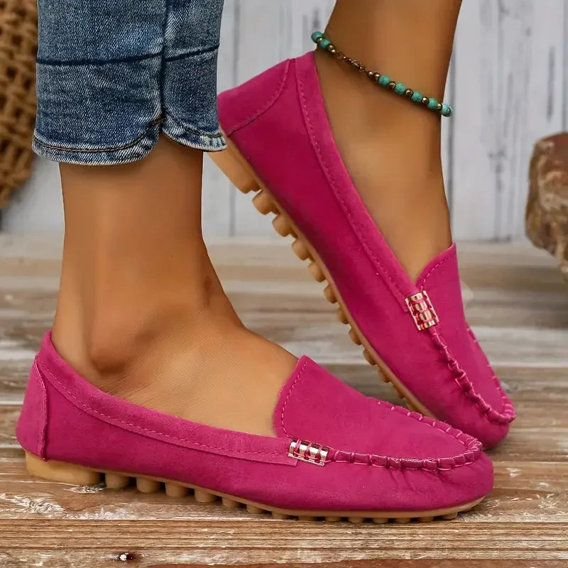 Women's Denim Flat Loafers: Comfortable Non-Slip Casual Shoes for Spring and Autumn.