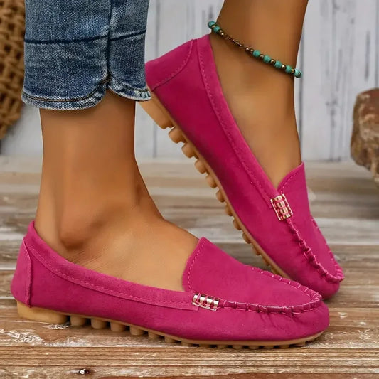 Women's Denim Flat Loafers: Comfortable Non-Slip Casual Shoes for Spring and Autumn.