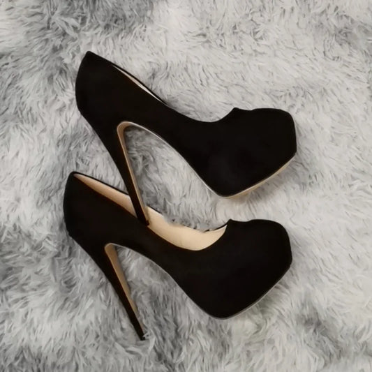 Women Pumps Stilettos Sexy Super High Heels Female Round Toes Platform Thin Heels Shoes