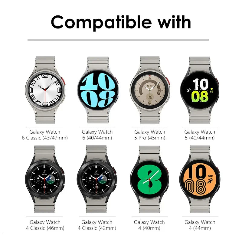 No Gaps Leather Band for Samsuang Galaxy Watch 6 5 4 40 44mm Quick fit Magnetic Buckle Strap for Galaxy Watch6 4 classic 43 47mm