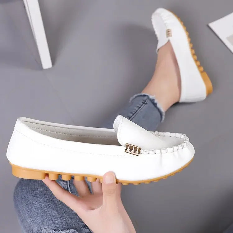 Women's Casual Spring and Autumn Flat Loafers Non-slip Soft Denim Flat Shoes