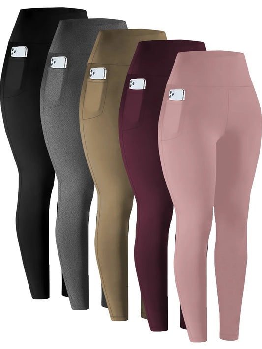 Soft Leggings with Pockets High Waisted Workout Yoga Pants Women's