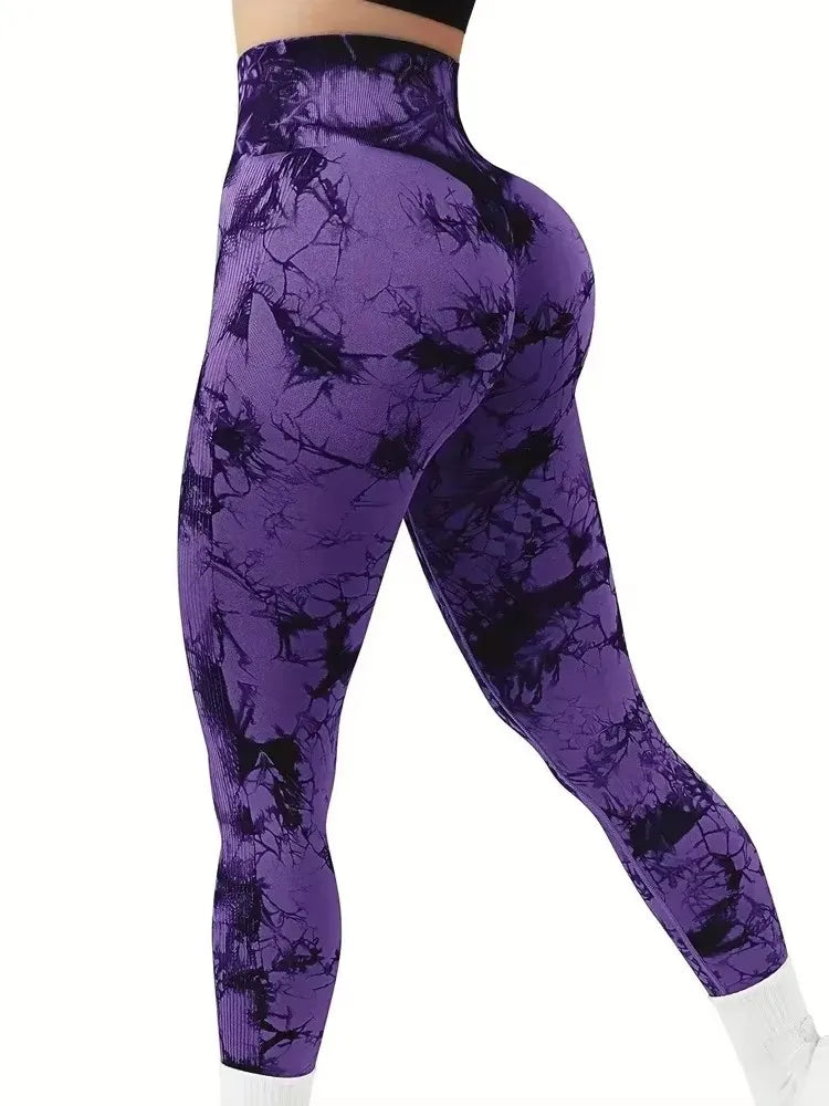 Women Tie Dye High Waist Leggings That Lifts Butt and Tummy Control