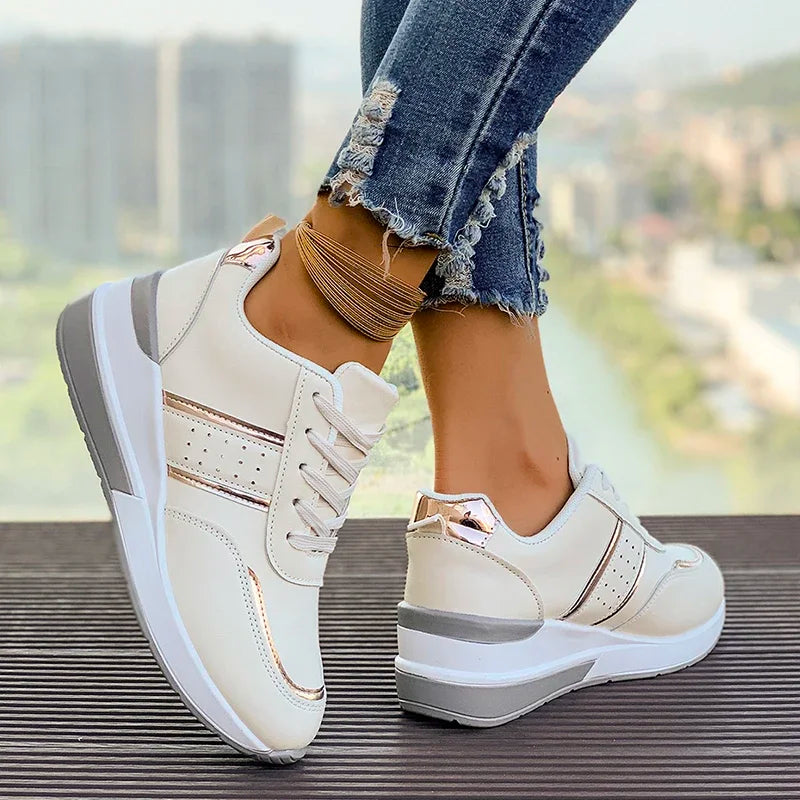 Women's White Wedge Sneakers Non Slip Comfortable Sports Sneakers for Women