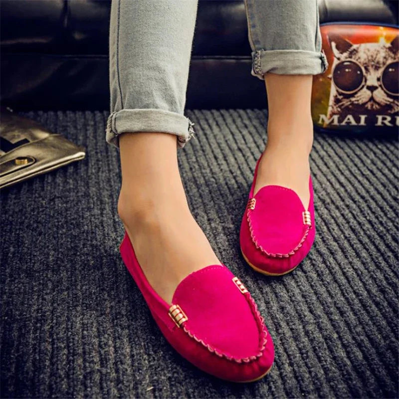 Women's Casual Spring and Autumn Flat Loafers Non-slip Soft Denim Flat Shoes