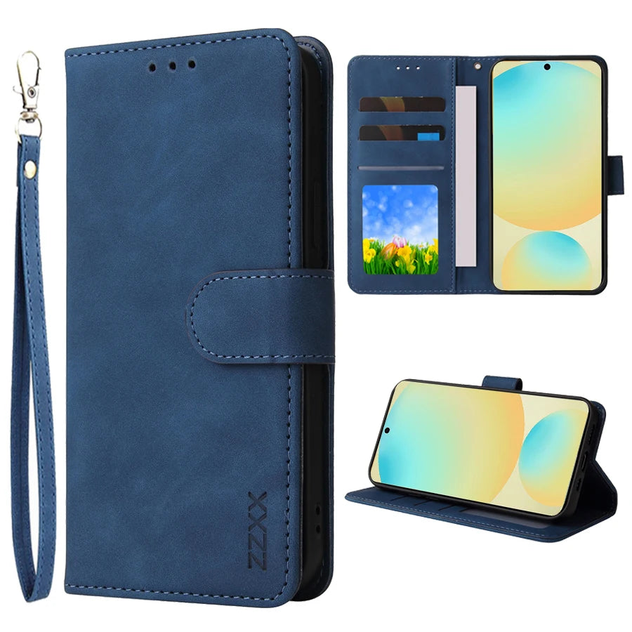 Wallet With Card Slot Bracket Magnetic Flip Leather Case For Samsung Galaxy S26 Ultra S26 Plus A37 A57 Anti-drop Cover