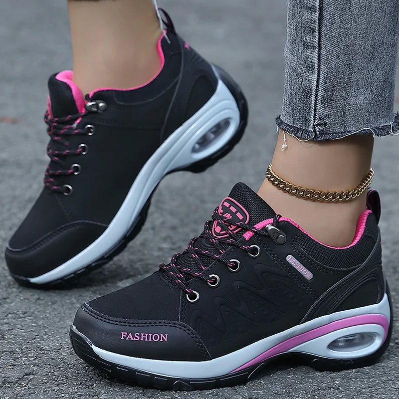 Women's Platform Fashion Sneakers – Casual Top Wedge Sneakers for Autumn