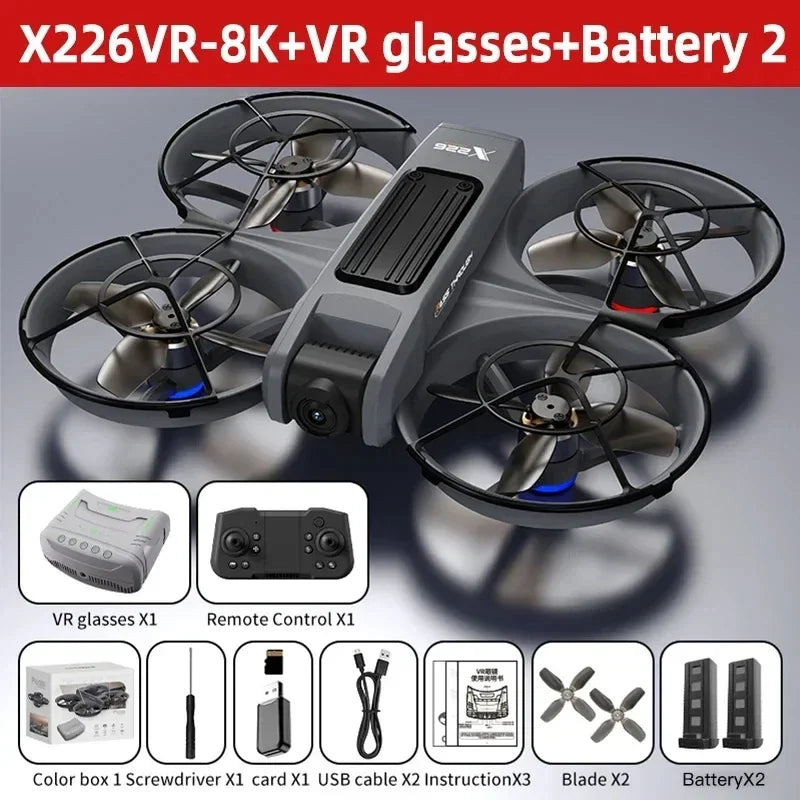 Drone X226/X226VR Drones 8K Profession HD Wide Angle Camera WiFi FPV RC Helicopter Large Screen Foldable Quadcopter