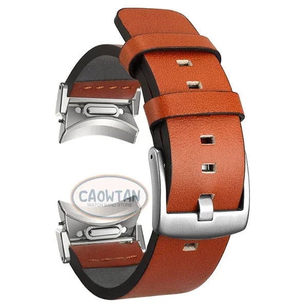 No Gaps Leather Band for Samsuang Galaxy Watch 6 5 4 40 44mm Quick fit Magnetic Buckle Strap for Galaxy Watch6 4 classic 43 47mm