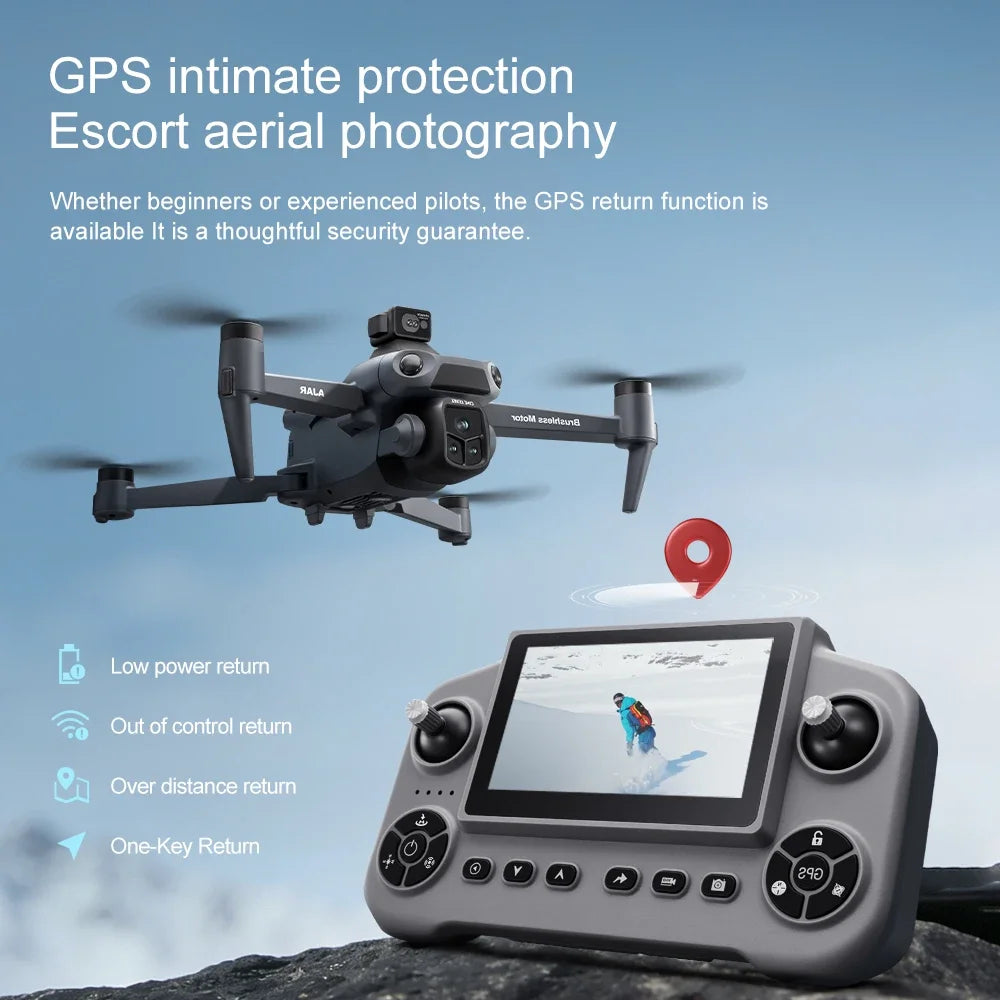 V918MAX GPS drone, 1080P dual cameras, 5MP anti shake, 4.3-inch large screen remote, long endurance.