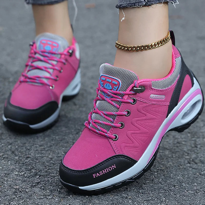 Women's Platform Fashion Sneakers – Casual Top Wedge Sneakers for Autumn