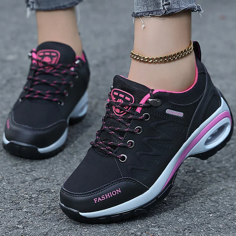 Women's Platform Fashion Sneakers – Casual Top Wedge Sneakers for Autumn